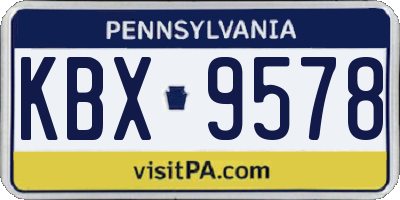 PA license plate KBX9578