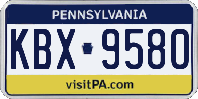 PA license plate KBX9580