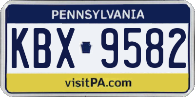 PA license plate KBX9582