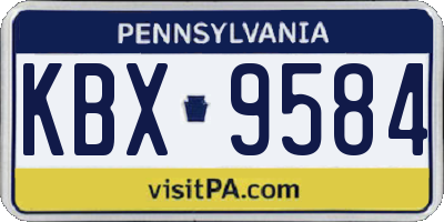 PA license plate KBX9584