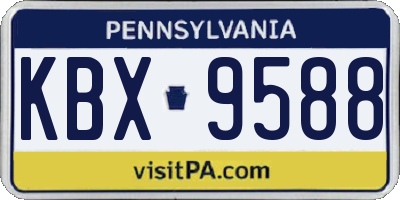 PA license plate KBX9588