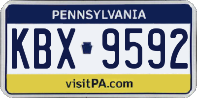 PA license plate KBX9592