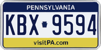 PA license plate KBX9594