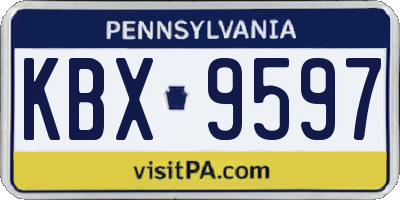 PA license plate KBX9597