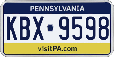 PA license plate KBX9598