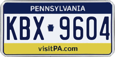 PA license plate KBX9604