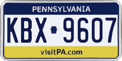 PA license plate KBX9607