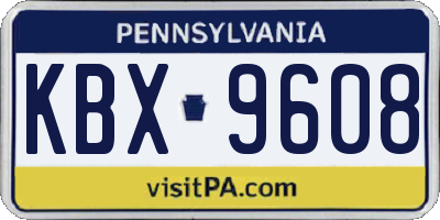 PA license plate KBX9608