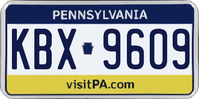 PA license plate KBX9609
