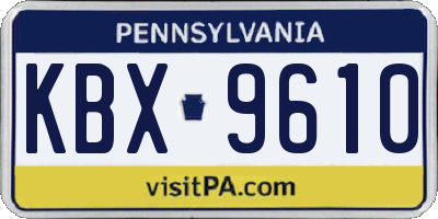 PA license plate KBX9610