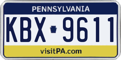 PA license plate KBX9611
