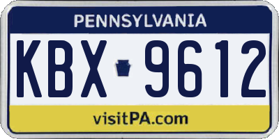 PA license plate KBX9612