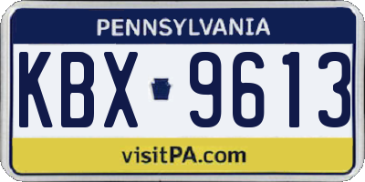 PA license plate KBX9613