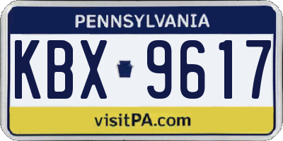 PA license plate KBX9617