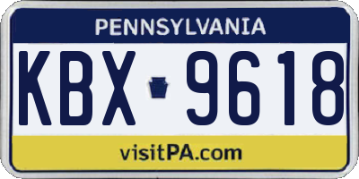 PA license plate KBX9618