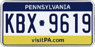 PA license plate KBX9619