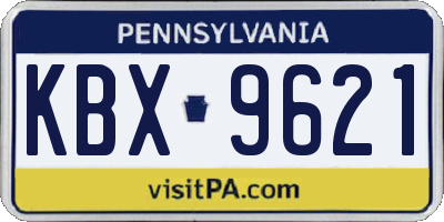 PA license plate KBX9621