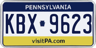 PA license plate KBX9623