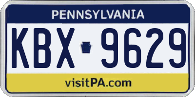 PA license plate KBX9629