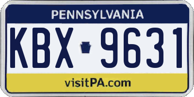 PA license plate KBX9631