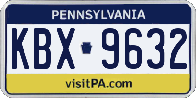 PA license plate KBX9632