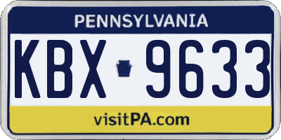 PA license plate KBX9633