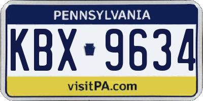 PA license plate KBX9634