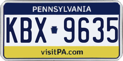 PA license plate KBX9635