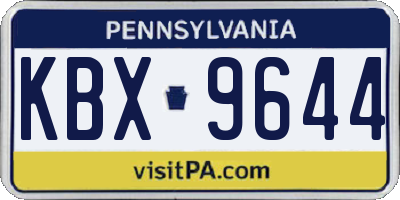 PA license plate KBX9644