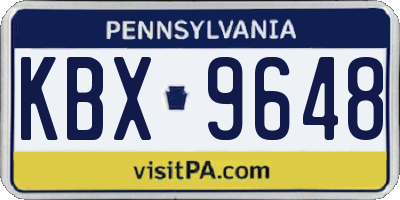 PA license plate KBX9648