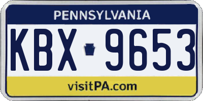 PA license plate KBX9653