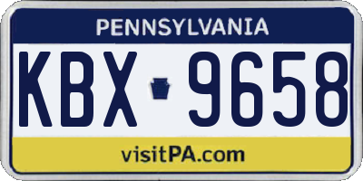 PA license plate KBX9658