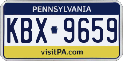 PA license plate KBX9659