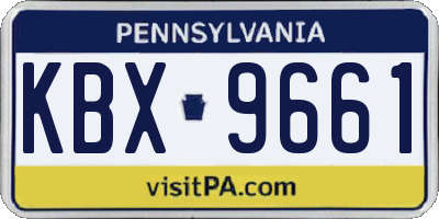 PA license plate KBX9661