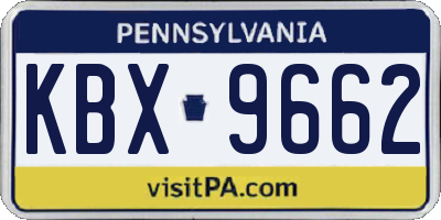 PA license plate KBX9662