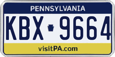 PA license plate KBX9664