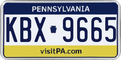 PA license plate KBX9665