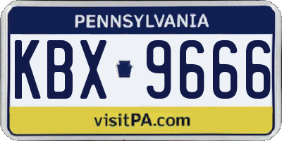 PA license plate KBX9666