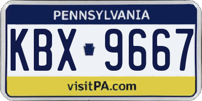 PA license plate KBX9667