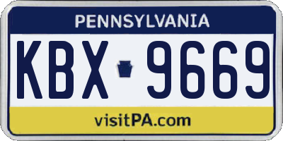PA license plate KBX9669