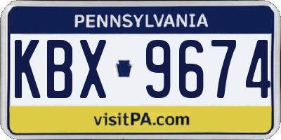 PA license plate KBX9674