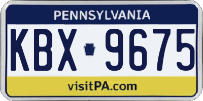 PA license plate KBX9675
