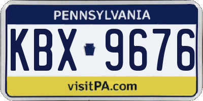 PA license plate KBX9676