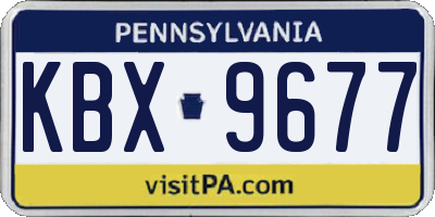 PA license plate KBX9677