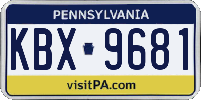 PA license plate KBX9681