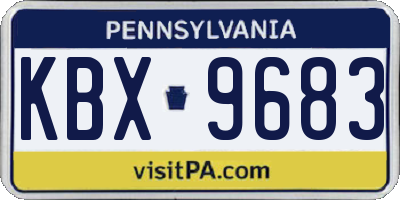 PA license plate KBX9683