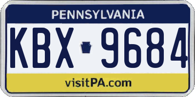 PA license plate KBX9684