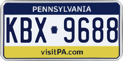 PA license plate KBX9688