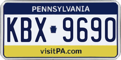 PA license plate KBX9690