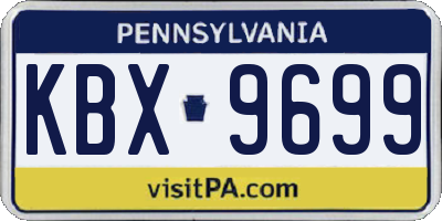 PA license plate KBX9699